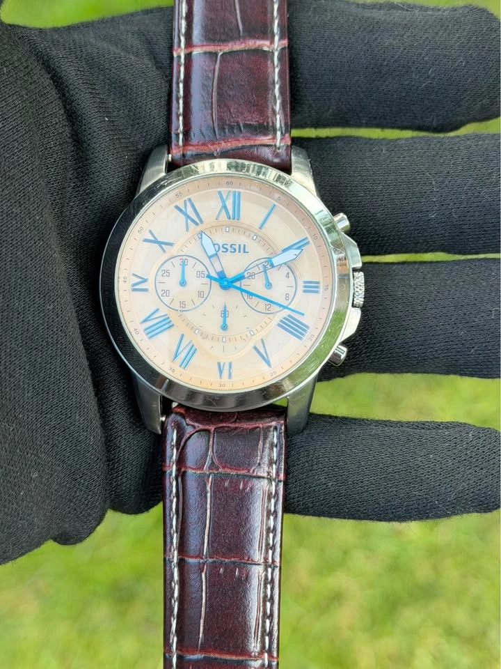 Fossil Chronograph Quartz – Champagne Dial | Brown Leather Strap - photo 5