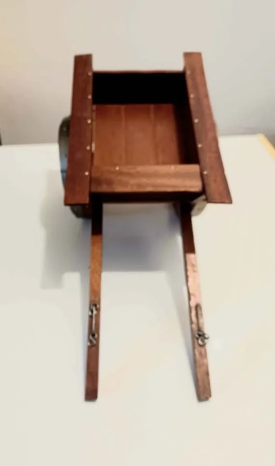 15" Handmade Rare Wooden Cart image indicator(3)