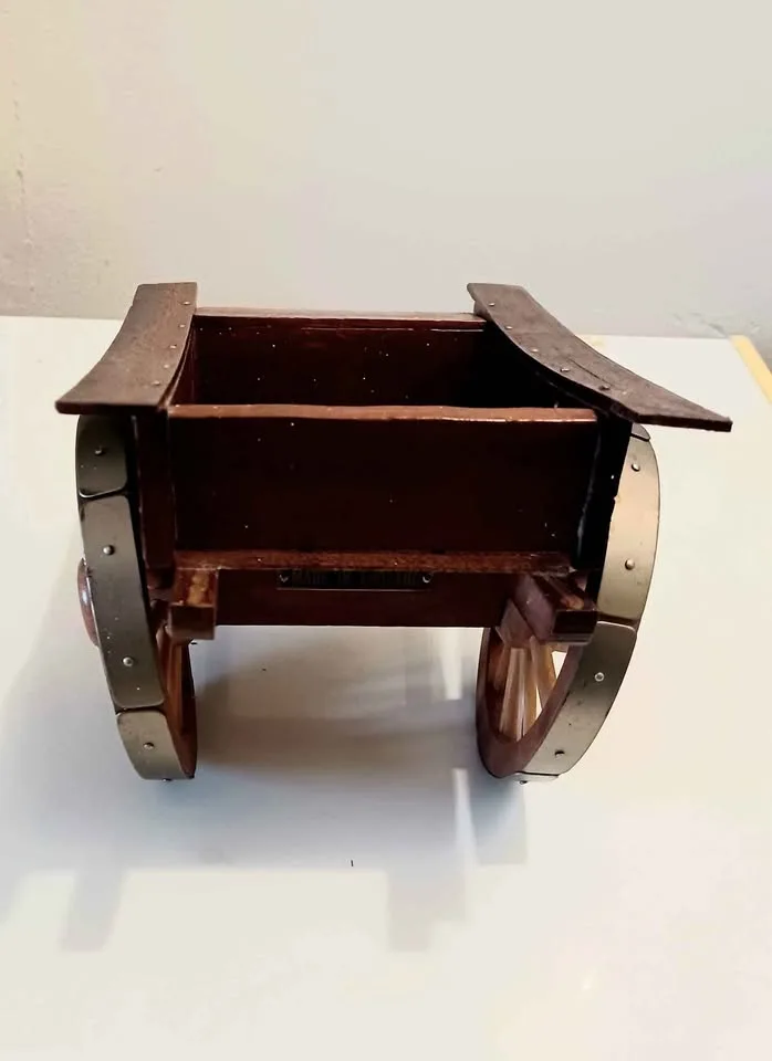 15" Handmade Rare Wooden Cart image indicator(4)