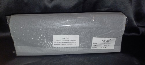 Ashro Black Satin Evening Clutch Bag NWT Rhinestone Crystal