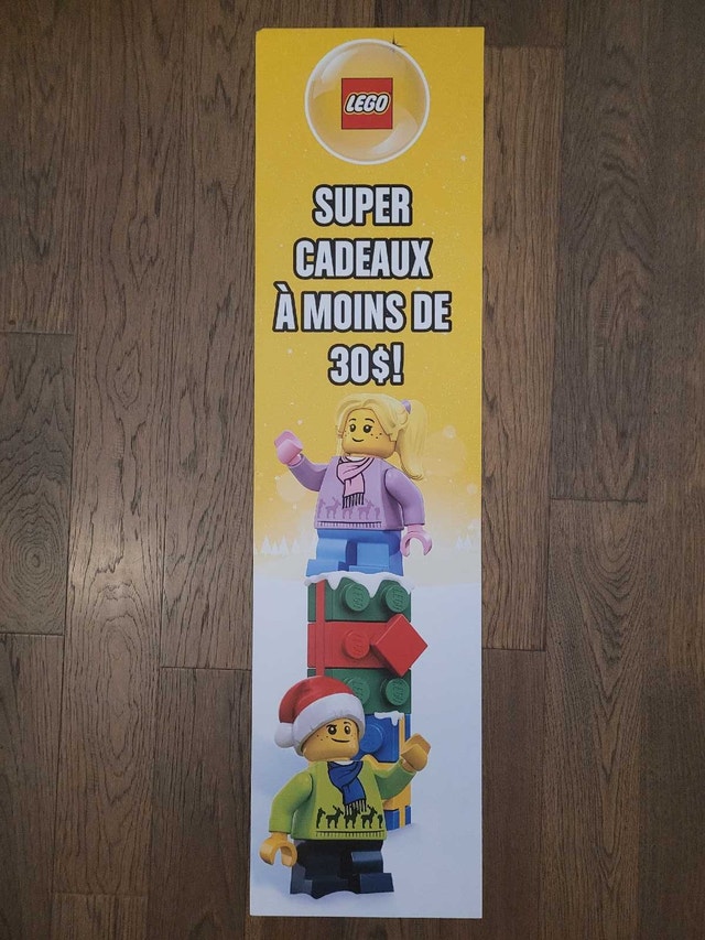 Large LEGO Christmas Double Sided Store Sign, English & French - photo 2
