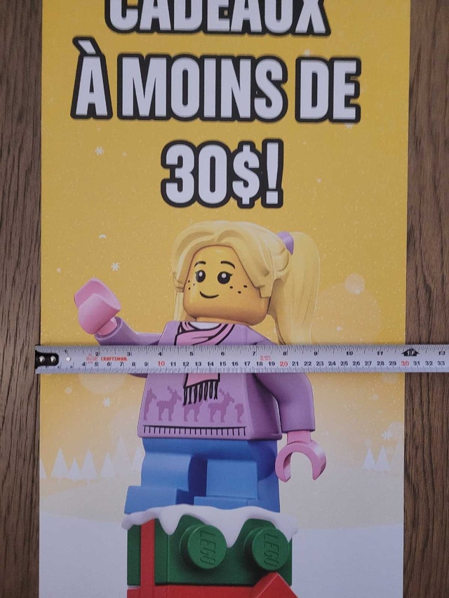 Large LEGO Christmas Double Sided Store Sign, English & French - photo 3