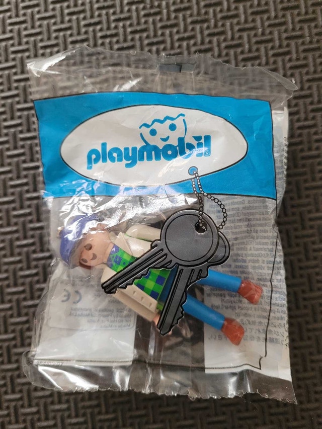 Vintage Playmobil Man With Blue Berret Keychain