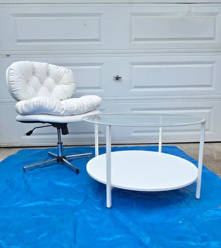 HOMCOM Chair & IKEA VITTSJÖ Coffee Table (Bundle Set)