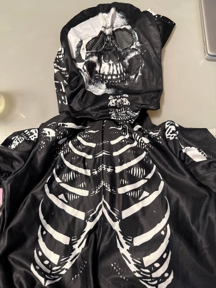 Unisex Kids 3D Skeleton Halloween Costume with Scythe - photo 3