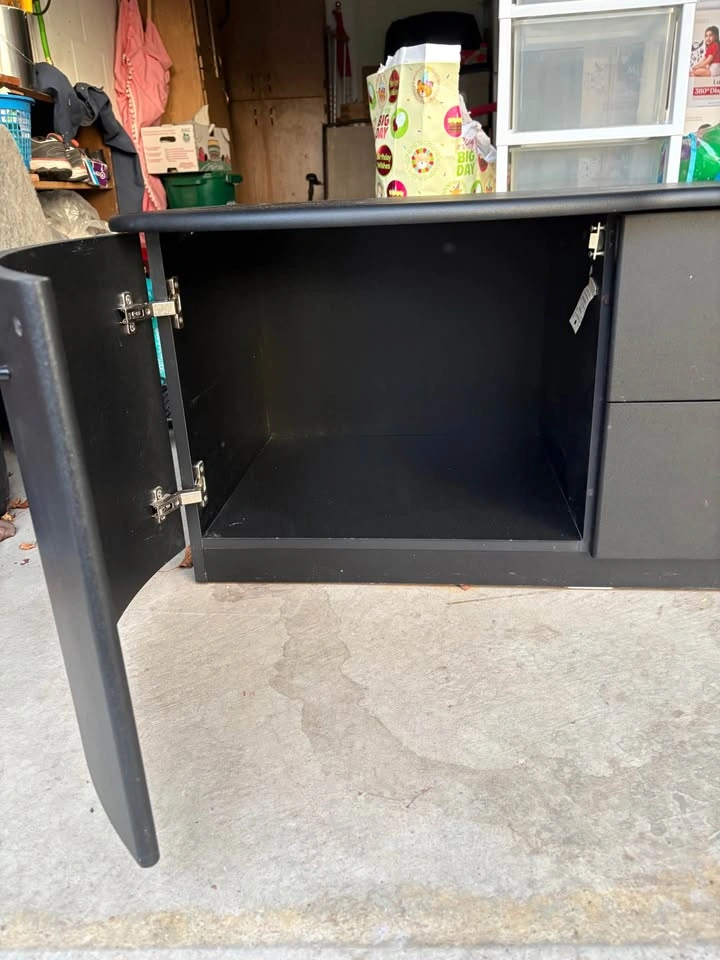 Black Curved Media Console TV Stand - photo 2