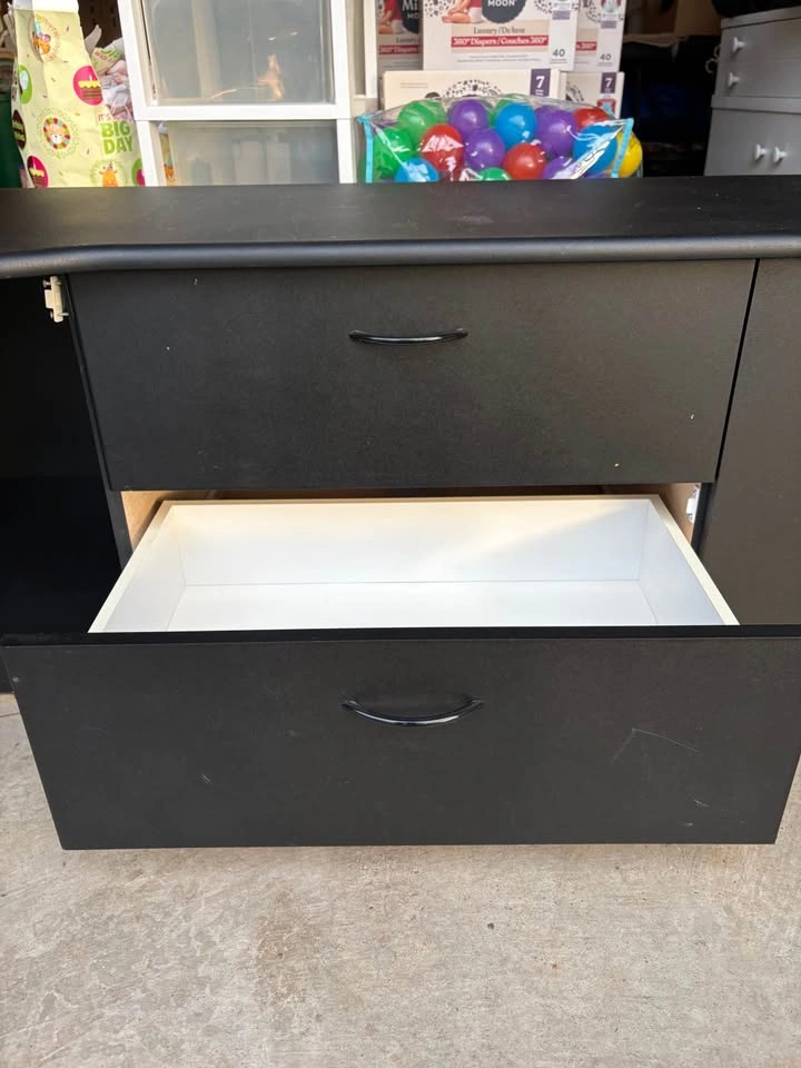 Black Curved Media Console TV Stand - photo 3