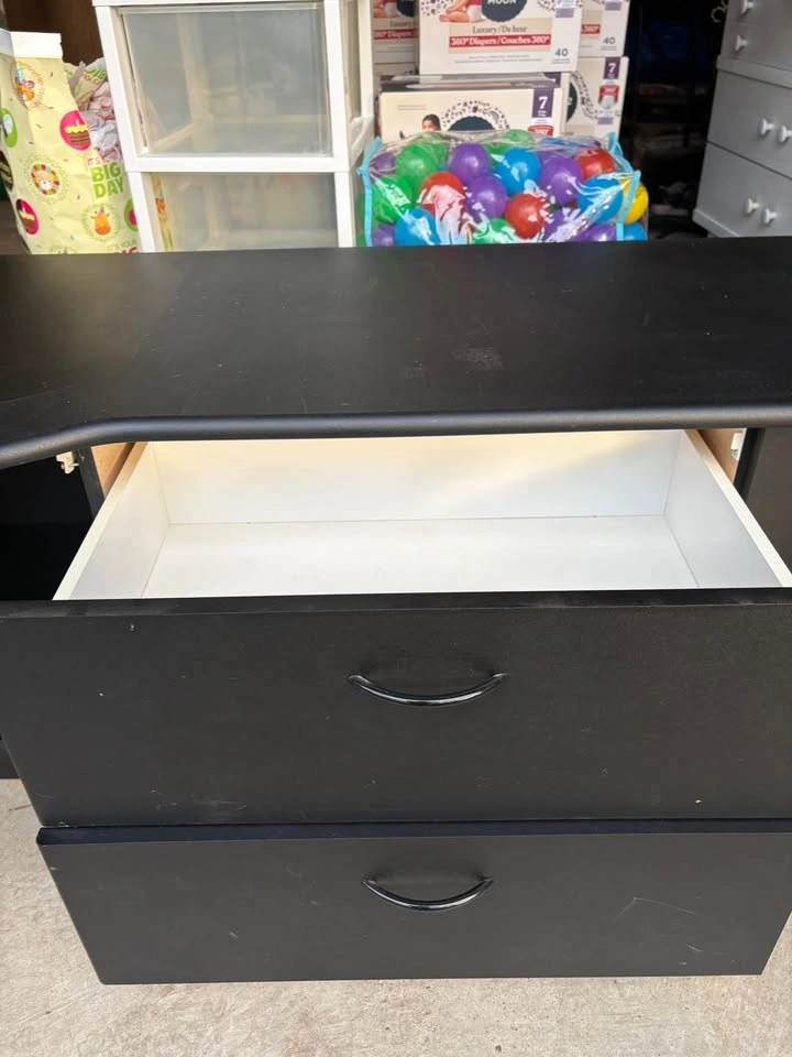 Black Curved Media Console TV Stand - photo 4