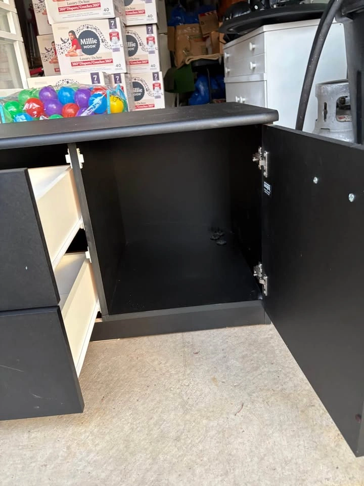 Black Curved Media Console TV Stand - photo 5