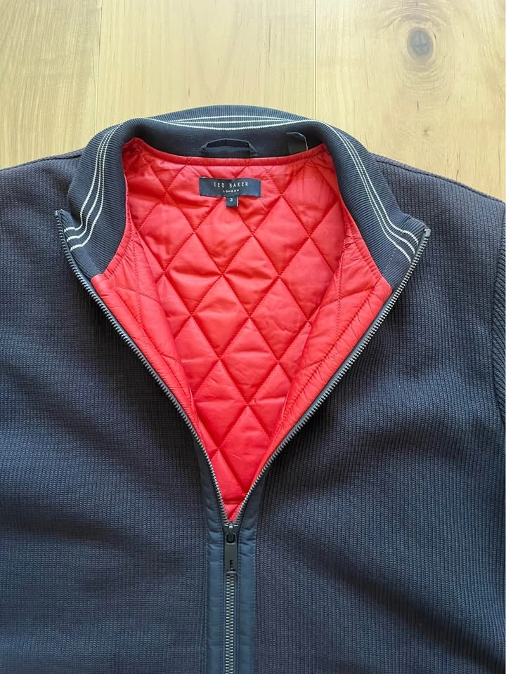Ted Baker London Men’s Full-Zip Ribbed Knit Jacket – Size 3 - photo 3
