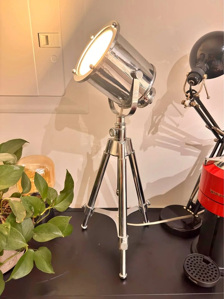 Chrome Tripod Spotlight Table Lamp