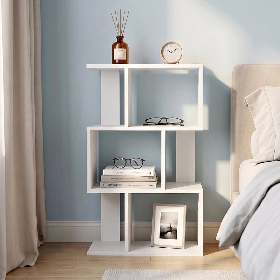 C5286 BS023 Multifunctional Storage Rack – White & Light Wood