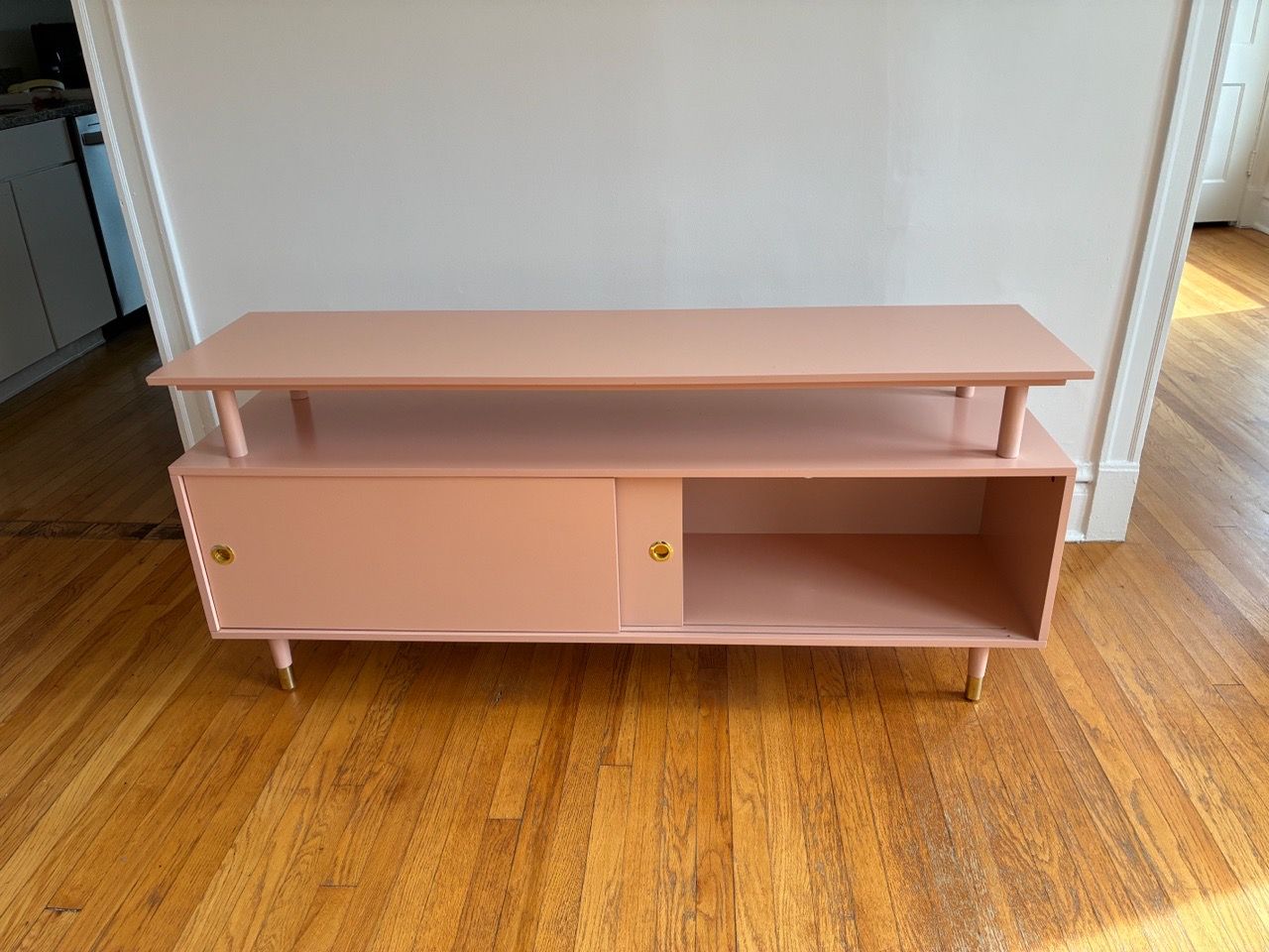 Simple Living Margo Mid-Century Modern Wood TV Stand - Blush Pin - photo 2
