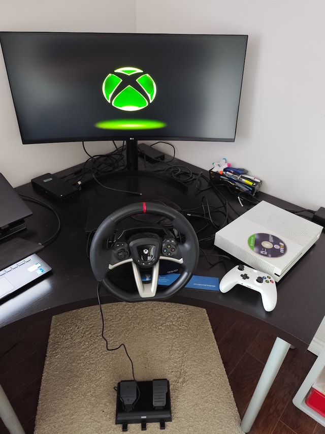 Xbox One S with Games and Racing Wheel - photo 2