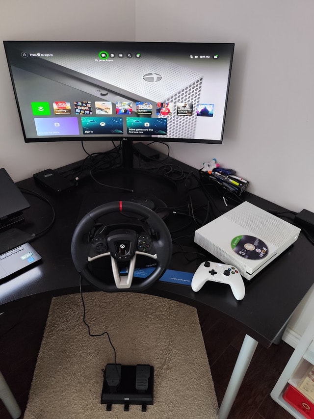 Xbox One S with Games and Racing Wheel - photo 3