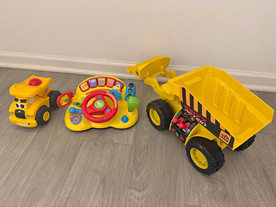Kids Construction Truck & Driving Toys Bundle – 3 Toys