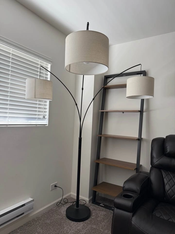 3-Light Arc Floor Lamp – Modern Multi-Head Arch Lamp – 75” Tall - photo 2