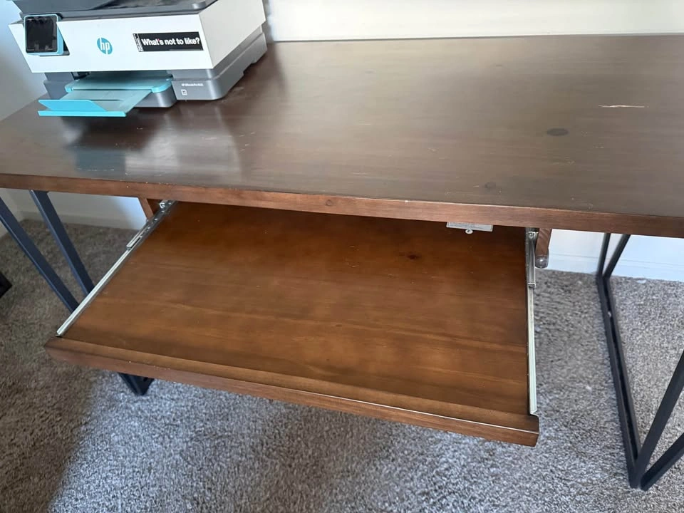 Large 66” Heavy Wood Office Desk with Pull-Out Keyboard Tray - photo 2