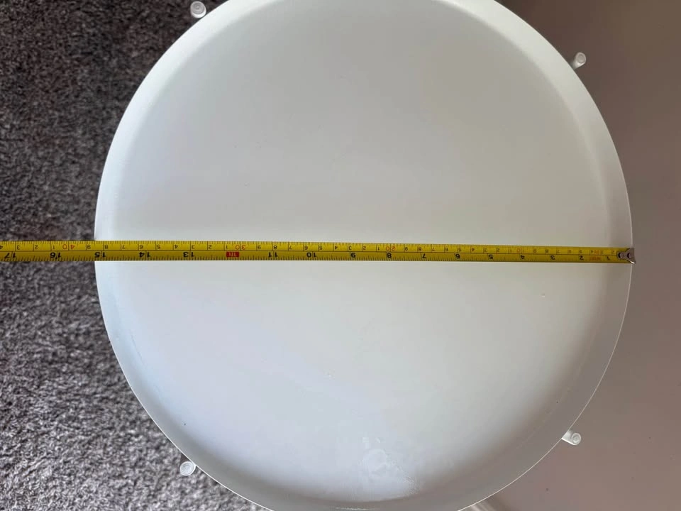 White Metal Round Tray Side Table – 16” - photo 3