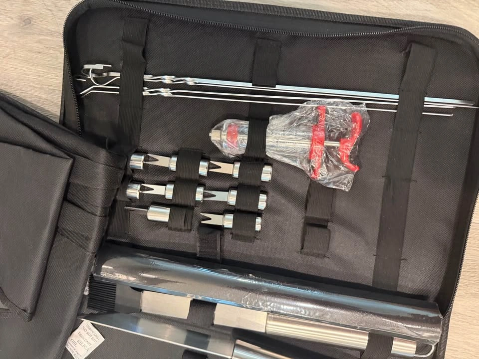 Complete BBQ Grill Tool Set with Carrying Case – Like New - photo 3