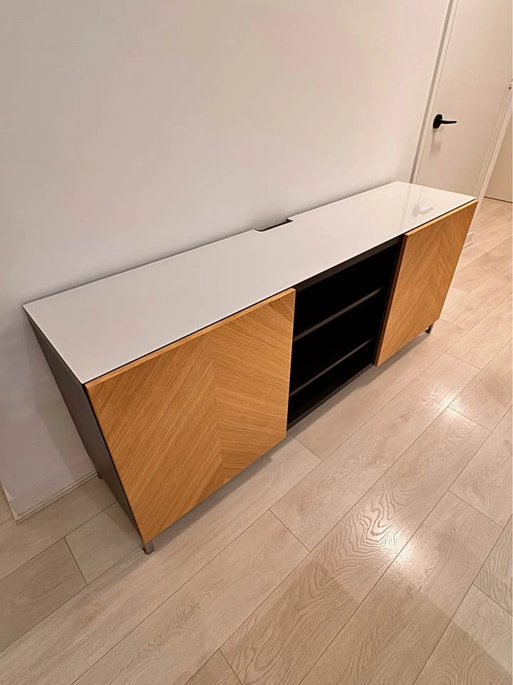 IKEA BESTÅ TV Unit / Media Console – Oak Veneer Doors + Glass To - photo 3