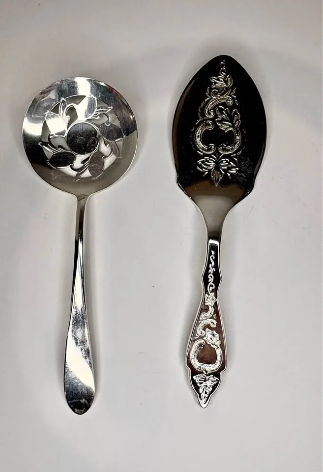 Silver-Plated Tomato Server and Cake Server Set