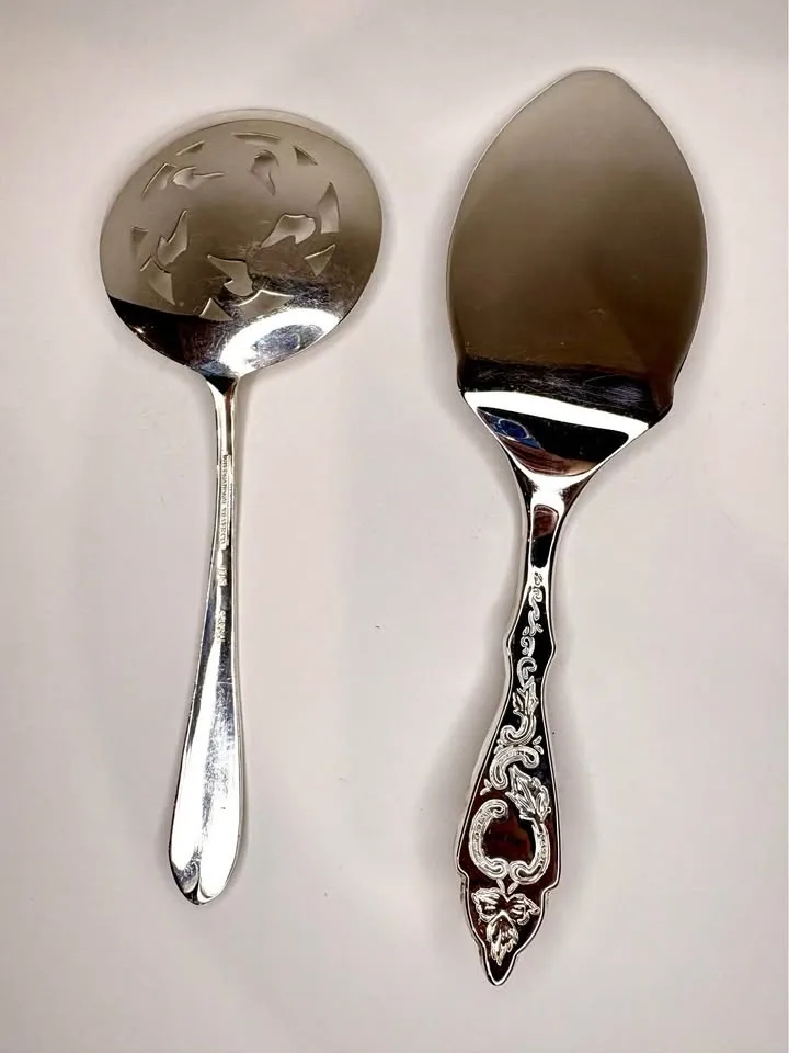 Silver-Plated Tomato Server and Cake Server Set - photo 5
