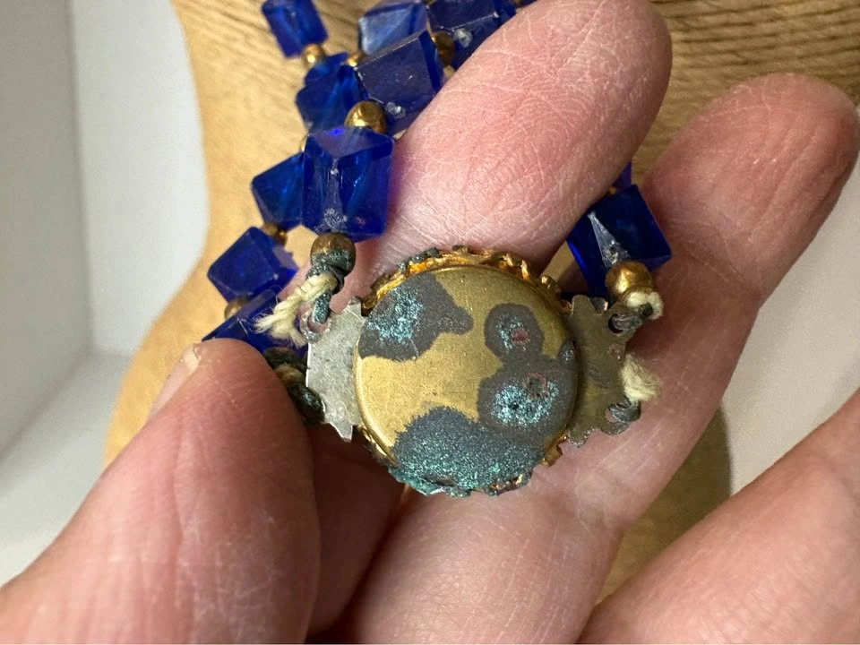 Vintage Multi-Strand Blue Glass Bead Necklace - photo 4