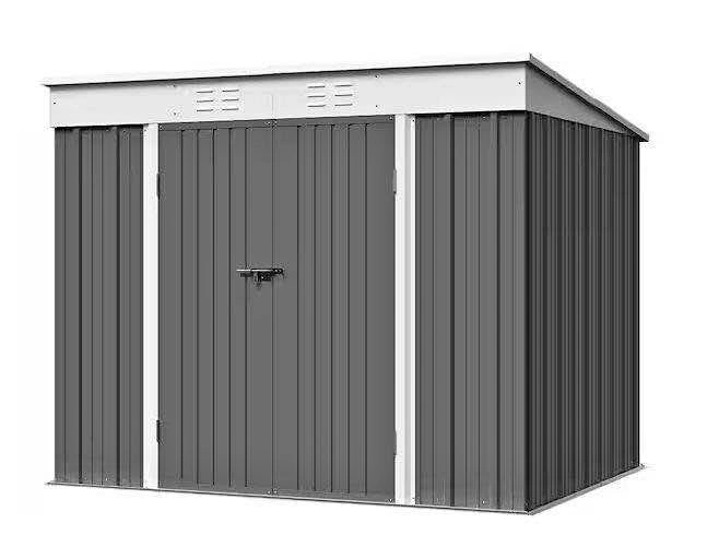 OB- Black lockable Slanted-Roof Shed- outdoor storage
