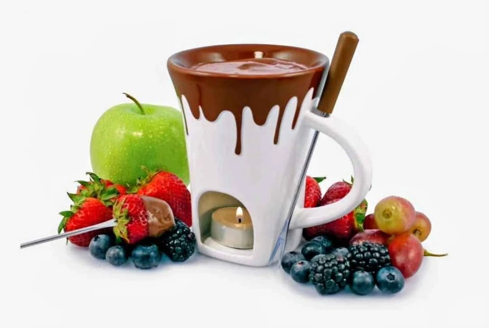 NEW/SEALED Swissmar Nostalgia Chocolate Fondue Set 4-piece