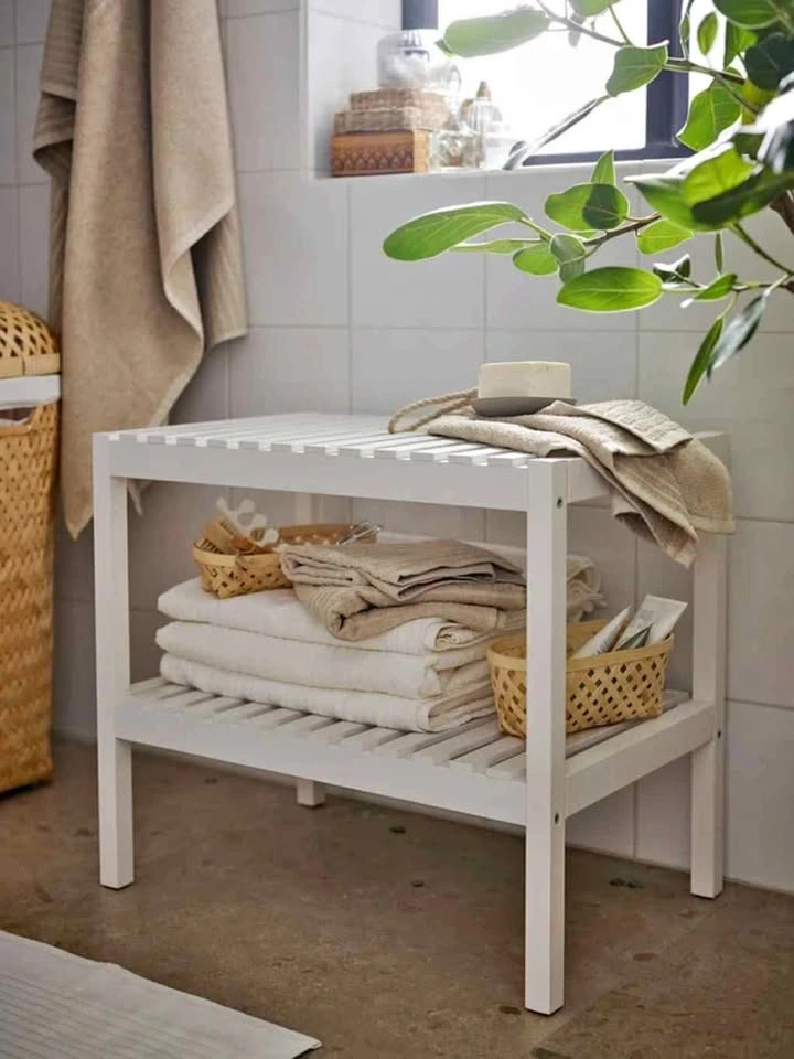 New Ikea MUSKAN Bench, white, 58x38 cm