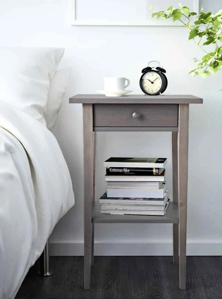 New in box Ikea Hemnes Nightstand, dark gray stained