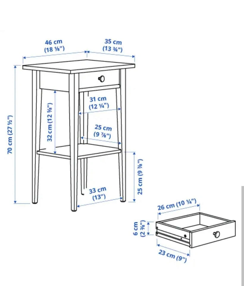 New in box Ikea Hemnes Nightstand, dark gray stained - photo 5