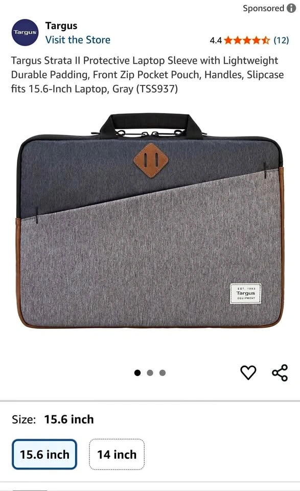 Targus Strata Protective Laptop Sleeve 15.6-Inch
