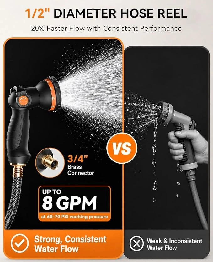 SUNPOW ZYW03-S15 50FT Retractable Garden Hose Reel - photo 3