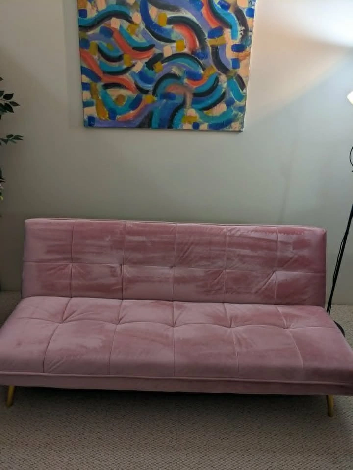 pink velvet sofa - photo 4