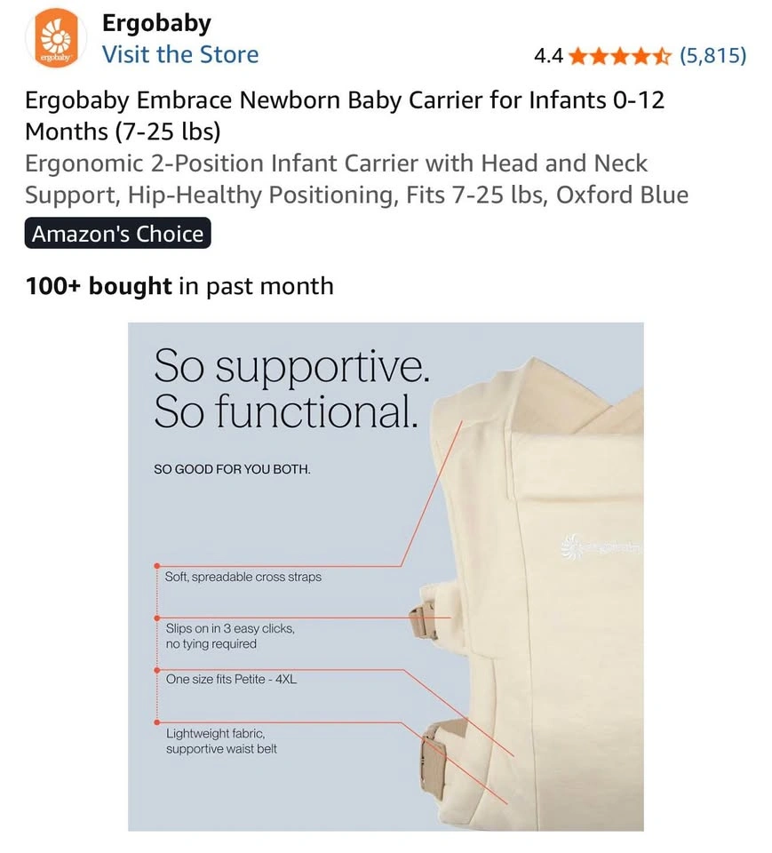 Ergobaby Embrace Carrier - photo 5