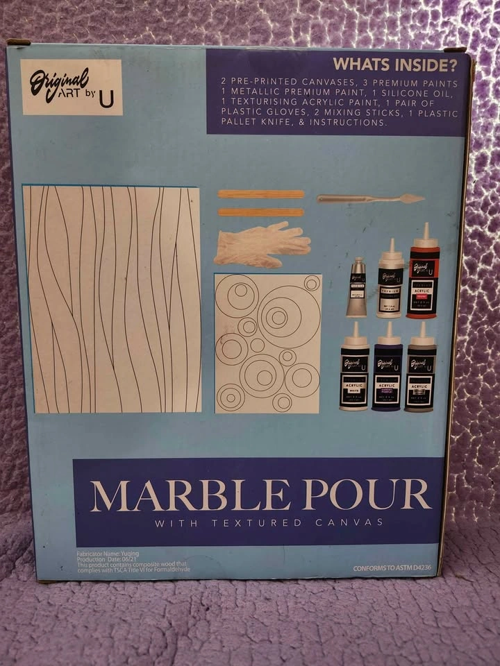 Original Art Marble Pour with Textured Canvas Kit - photo 2