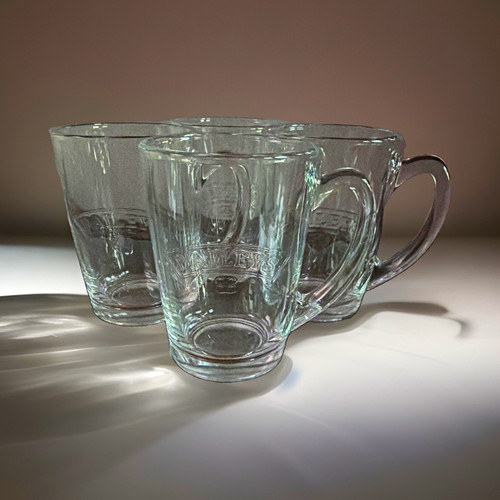 Bailey’s 4pc Clear Glass Embossed Mugs