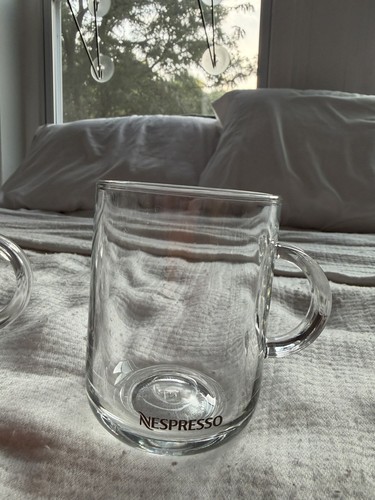 4 Nespresso Collections Vertuo 12oz Clear Glass Coffee Mugs - photo 2