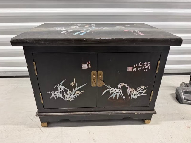 Asian Style Accent Cabinet with Mother of Pearl Inlay
