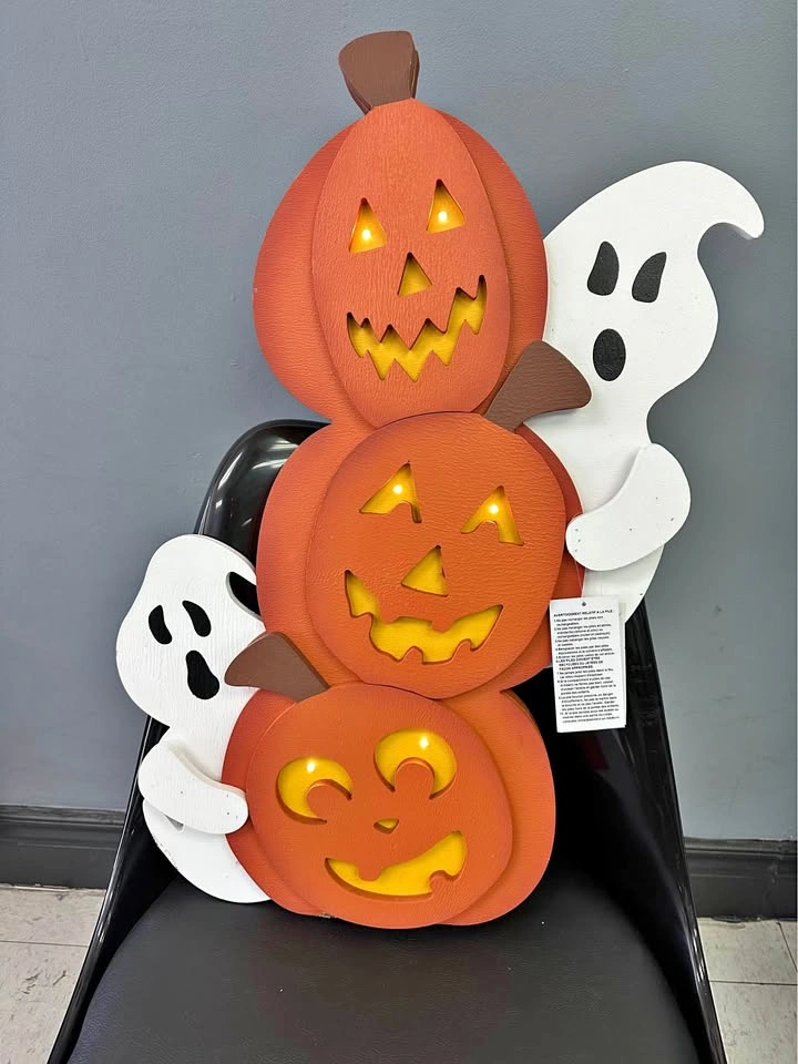 HomeSense Light-Up Halloween Pumpkin and Ghost Decoration