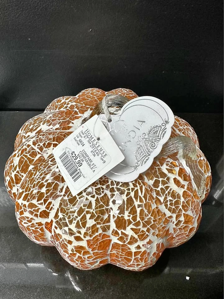 HomeSense Mosaic Glass Pumpkin