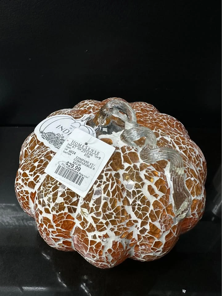 HomeSense Mosaic Glass Pumpkin - photo 2