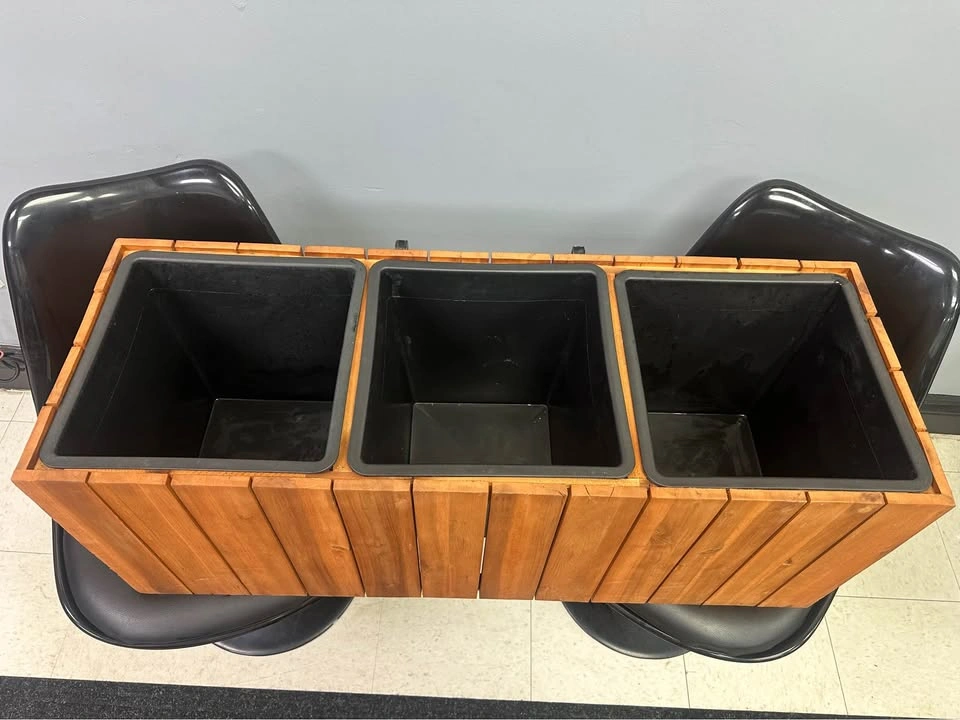 Wooden 3-Section Planter Box with Inserts - photo 2