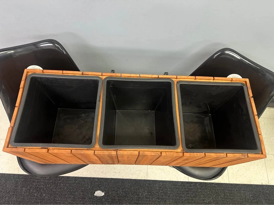 Wooden 3-Section Planter Box with Inserts - photo 3