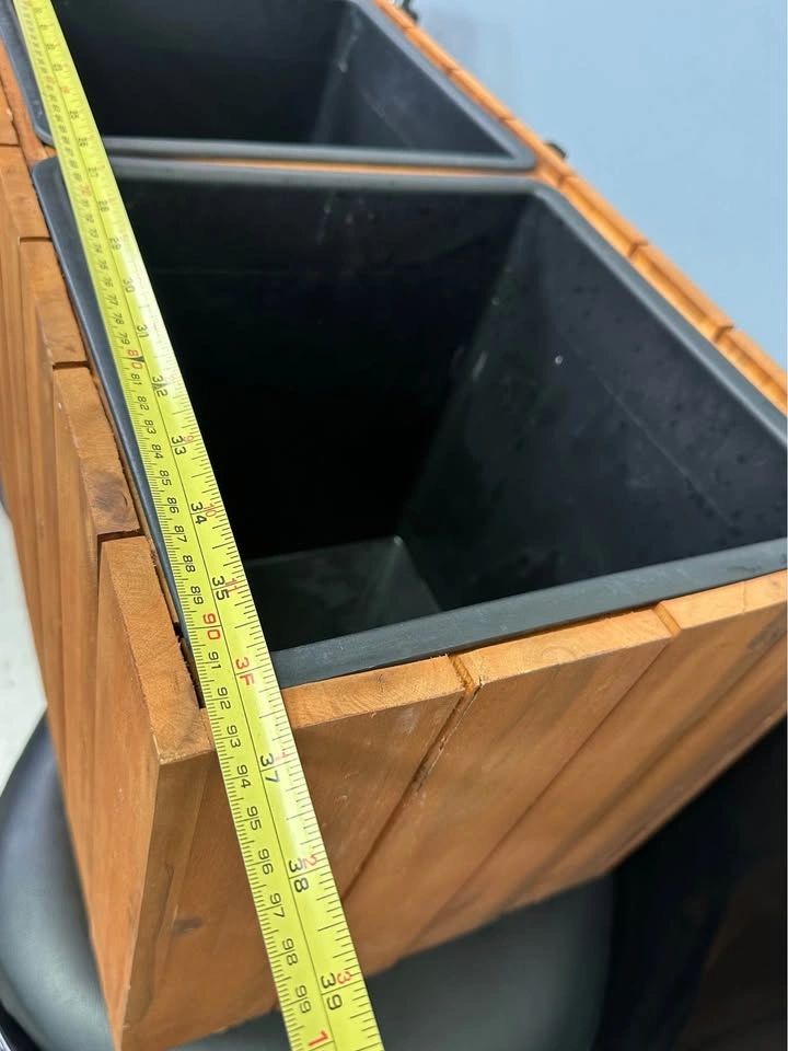 Wooden 3-Section Planter Box with Inserts - photo 4