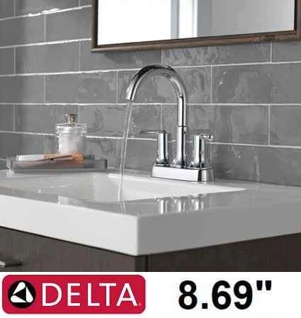DELTA FAUCET TWO HANDLE CENTER SET BATHROOM FAUCET - CHROME