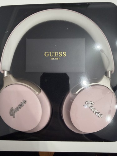 Guess GCube Metallic Script Logo On Ear Wireless Headphone Pink - photo 2