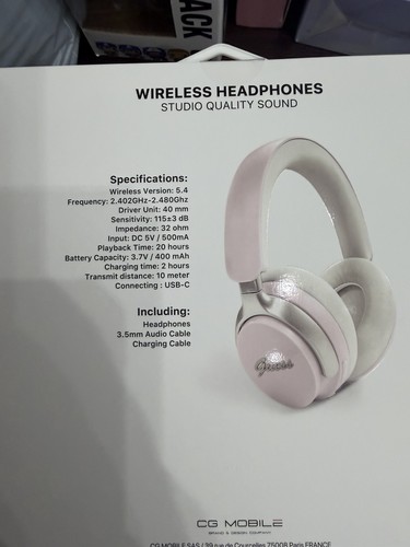 Guess GCube Metallic Script Logo On Ear Wireless Headphone Pink - photo 4